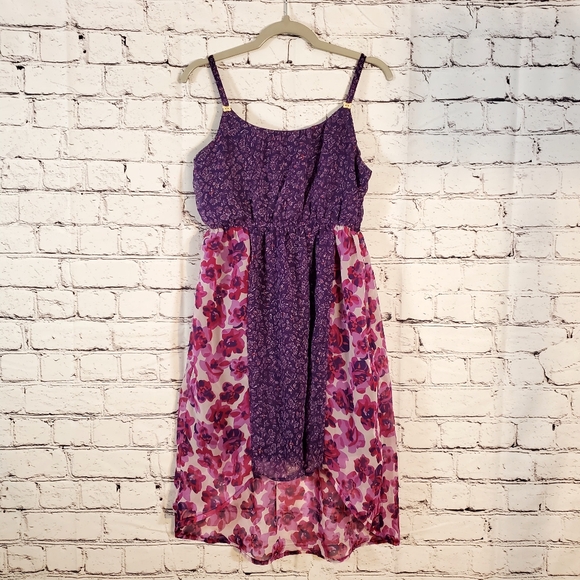 Childrens Place Purple Pink Floral Adjustable Spaghetti Strap Butterfly Size M - Picture 1 of 16